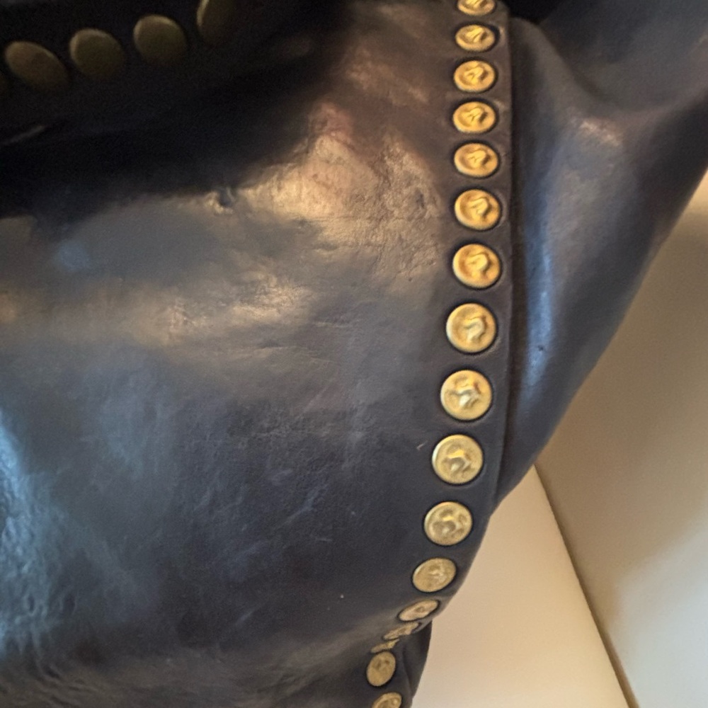 Campomaggi Black Leather Tote Bag with Studs - New with Tags - Picture 6 of 9